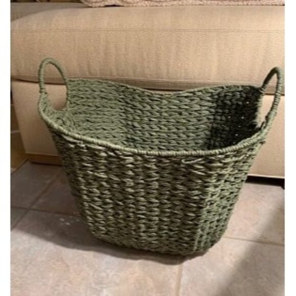 New Natural Woven Wicker Storage Basket with Handles
